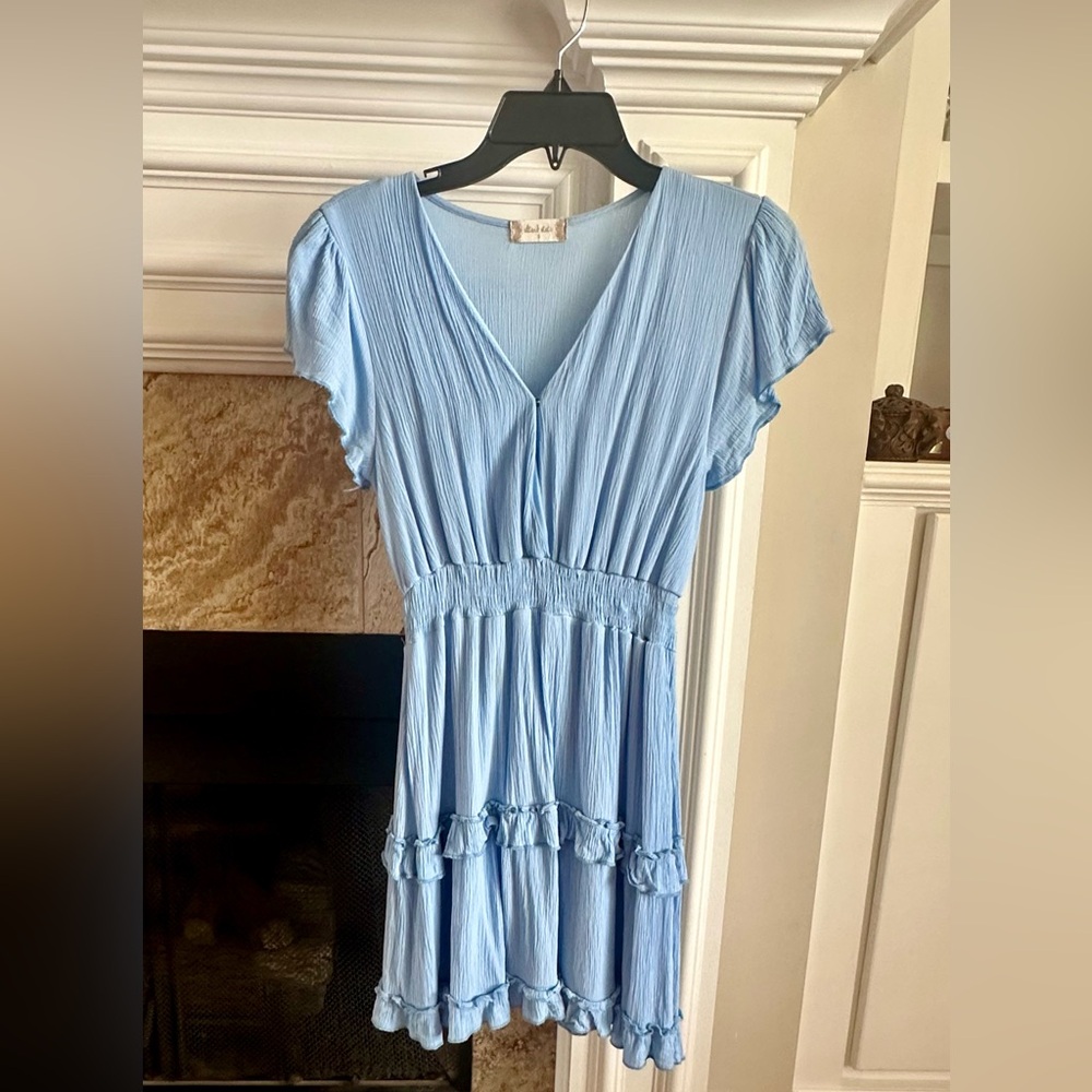 EUC Altar’d State Baby Blue Casual Pull On  Dress ~ Small